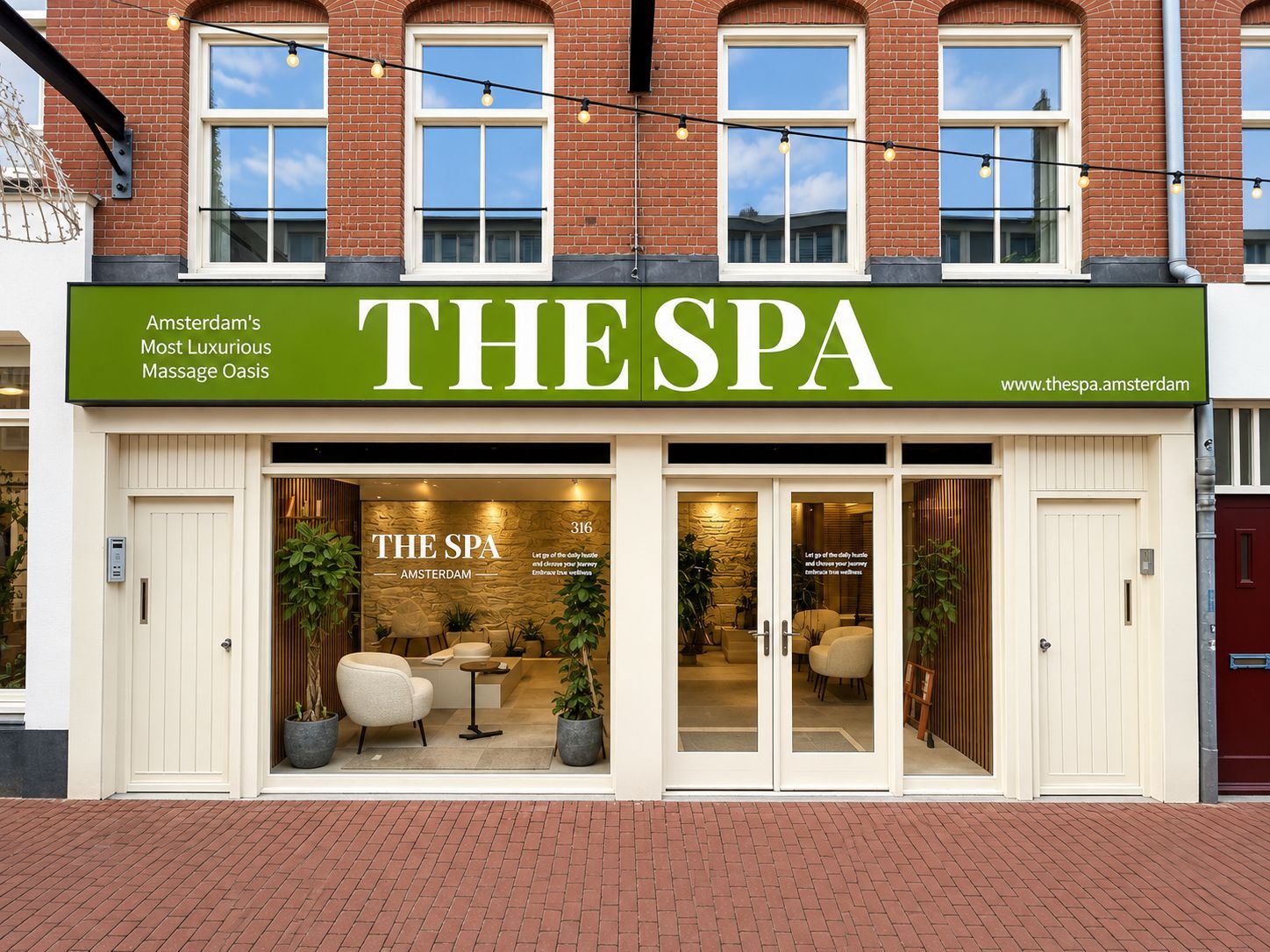 The Spa Amsterdam storefront on Kinkerstraat with the green sign